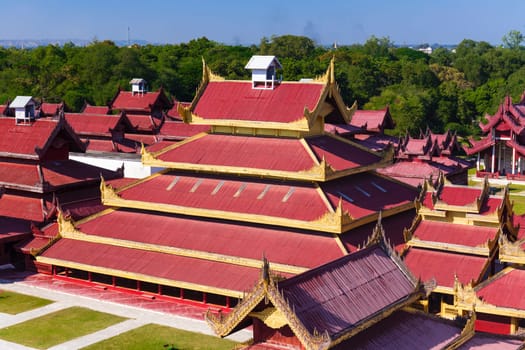 Mandalay Palace at day . Myanmar landmark