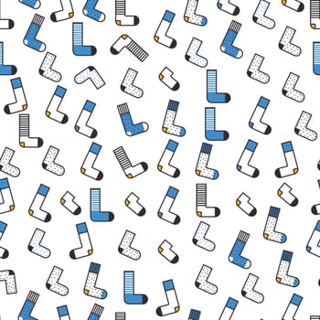 Cute colorful background for kid web site and printing. Socks pattern in modern youth style