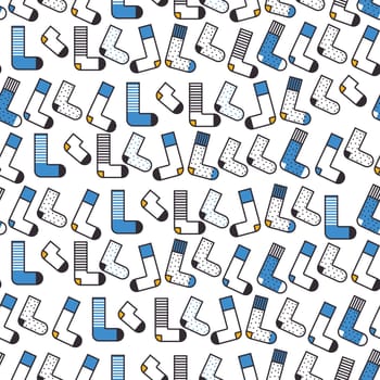 Cute colorful background for kid web site and printing. Socks pattern in modern youth style