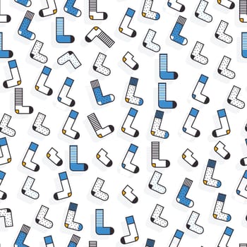 Cute colorful background for kid web site and printing. Socks pattern in modern youth style