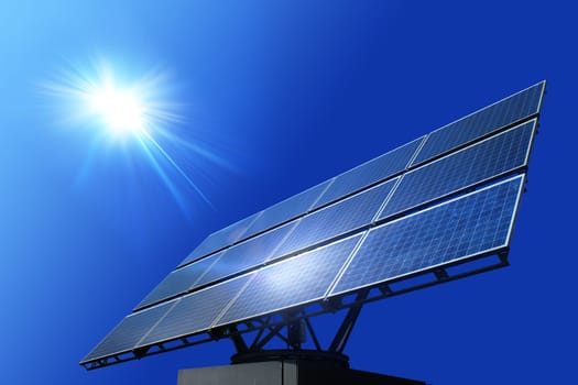 sun light and solar cell panels