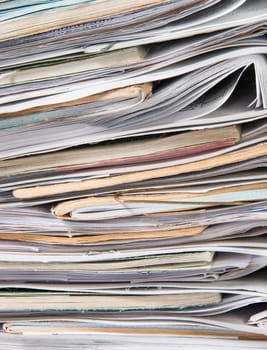 Background of old files are located in a chaotic manner