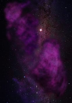 Far being shone nebula and star field against space. "Elements of this image furnished by NASA""."