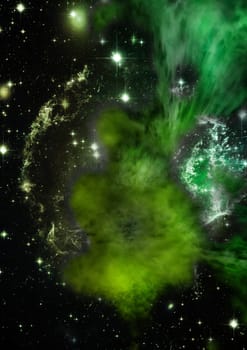 Small part of an infinite star field of space in the Universe. Elements of this image furnished by NASA .