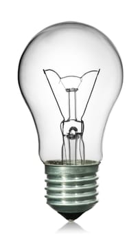 Electric incandescent bulb lamp isolated on white background