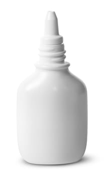 White nasal spray without cap isolated on white background