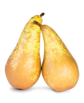Two Ripe Pears Isolated On White Background