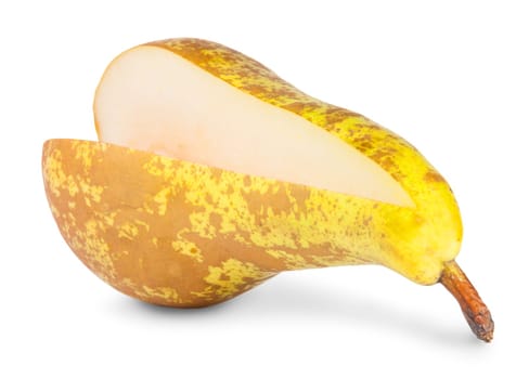 Yellow Pear Segment Without Isolated On White Background