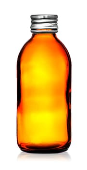 Medical bottle with cap isolated on white background