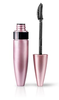 Mascara and brush near isolated on white background