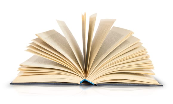 Old Open Book Isolated On White Background