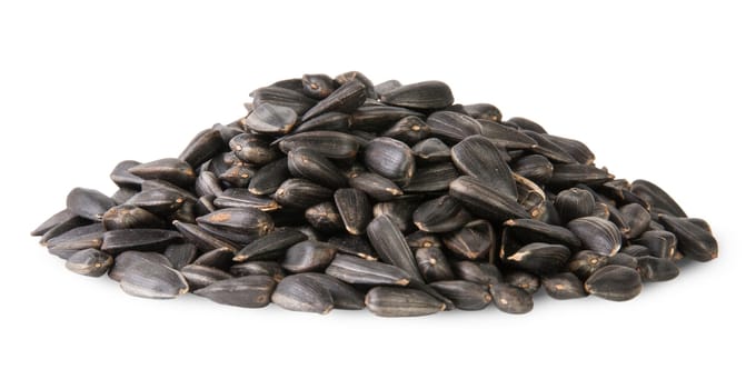 Pile Of Sunflower Seeds Isolated On White Background