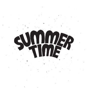 Summer time lettering text logo design with texture