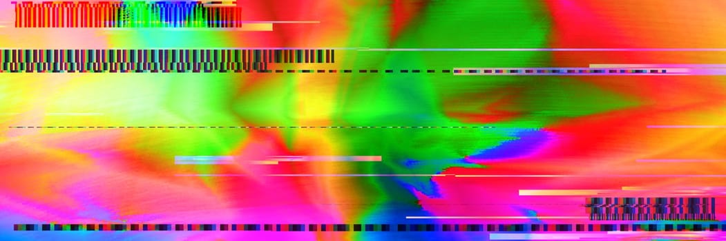 Trend image effect in style glitch. Modern abstract background colorful gradient. Vector illustration