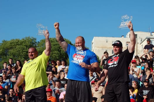 The champions of strongman championship in Novi Sad, Serbia.