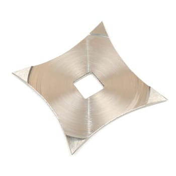 Silver shuriken on white background.