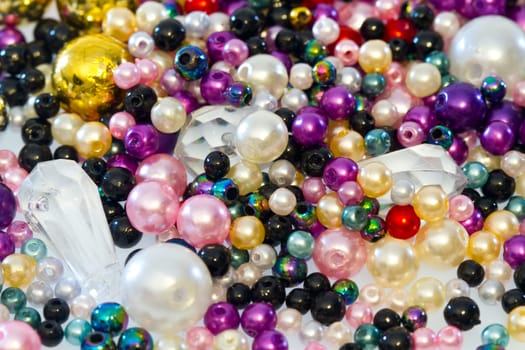 Colorful mix of craft beads as a background