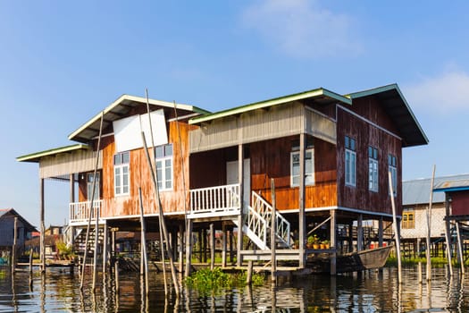 Traditional floating village at Inle Lake, Myanmar ( Burma )