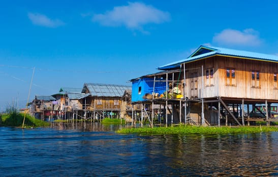 Traditional floating village at Inle Lake, Myanmar ( Burma )