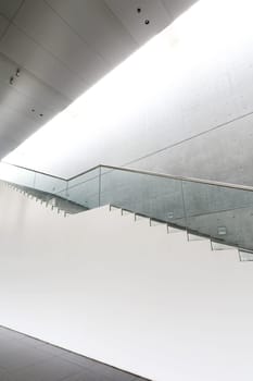 Details of railing and stairs of a modern building