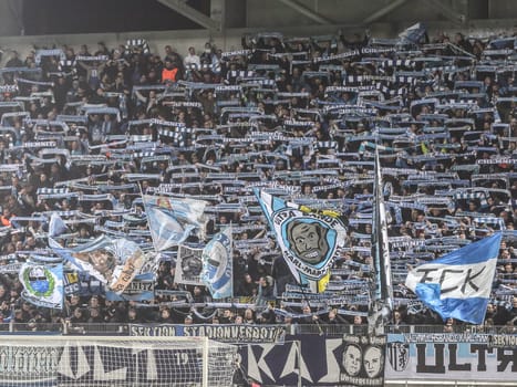Fanblock Chemnitzer FC at the 3rd league season 2016/2017 point game Chemnitzer FC against 1.
