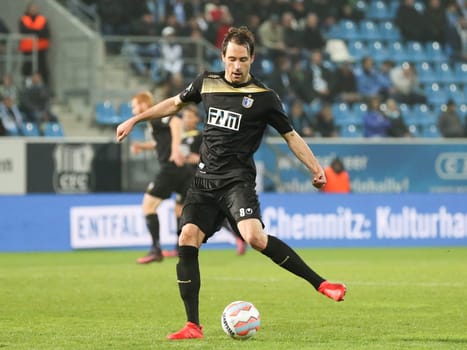 Steffen Puttkammer (1.FC Magdeburg) at the 3rd league season 2016/2017 point game Chemnitzer FC against 1.