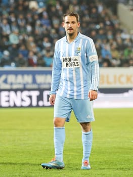 Striker Anton Fink (Chemnitzer FC) at the 3rd league season 2016/2017 point game Chemnitzer FC against 1.