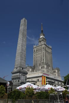 The Culture Palace in the City of Warsaw in Poland,East Europe.
