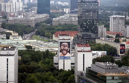 The Down Town of the new and modern City of Warsaw in Poland,East Europe.