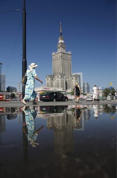 The Culture Palace in the City of Warsaw in Poland,East Europe.