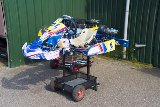 OLDENZAAL, NETHERLANDS - JUNE 7, 2016: Two karts on mobile repair units