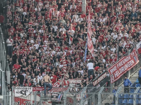 Fanblock FC Rot-Weiss Erfurt at the 3rd league season 2016/2017 Point game 1.FCM against FC Rot-Weiß Erfurt