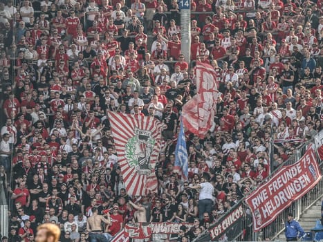 Fanblock FC Rot-Weiss Erfurt at the 3rd league season 2016/2017 Point game 1.FCM against FC Rot-Weiß Erfurt