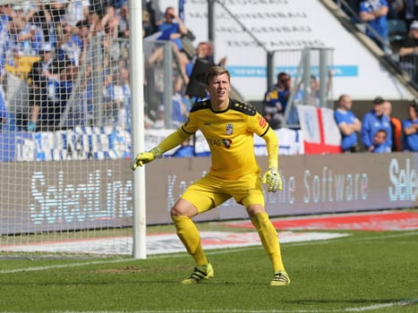 Goalkeeper Philipp Klewin (FC Rot-Weiß Erfurt) in the 3rd league season 2016/2017 Point game 1.FCM against FC Rot-Weiß Erfurt