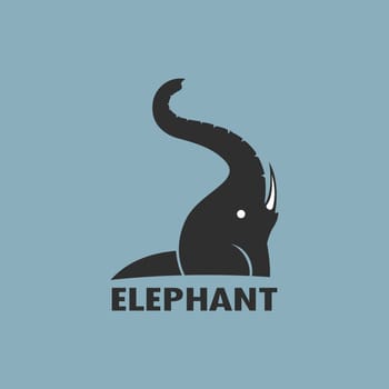 Vector of an Elephant design on a Blue background