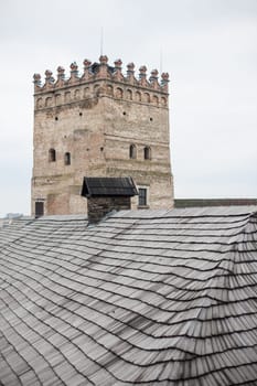 Area of old Lubart castle in cold spring Lutsk Ukraine
