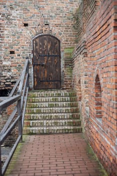 Area of old Lubart castle in cold spring Lutsk Ukraine