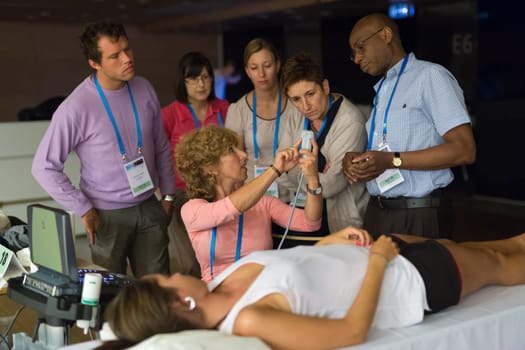 Ljubljana, Slovenia - Sept 7: Participants learning new techniques, approaches and use of ultrasound in medicine on 12th Winfocus world congress on 7th of September, 2016 in Ljubljana, Slovenia.