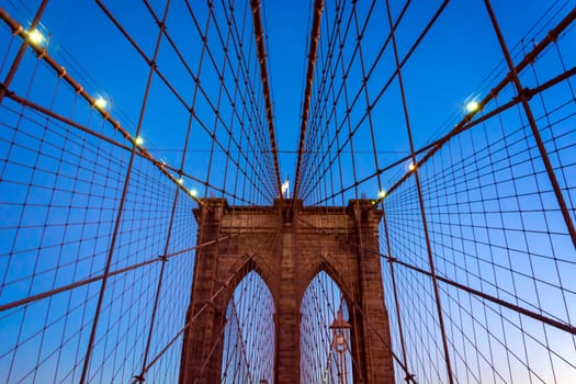 Brooklyn Bridge. Image of the famous Brooklyn Bridge at sunset
