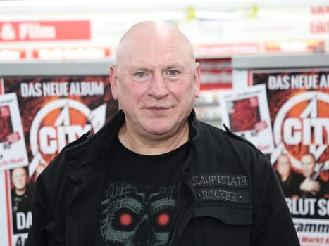 Keyboarder Manfred Hennig on promotional tour with the cult band City for the new CD "Das Blut so laut"" on 10.04.2017 in Magdeburg"