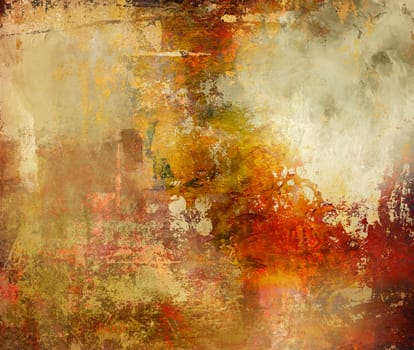 abstract art - hand painted canvas - painting mixed technique colorful