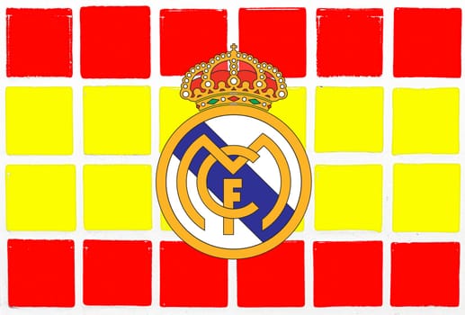 Glazed tiles colorful red yellow