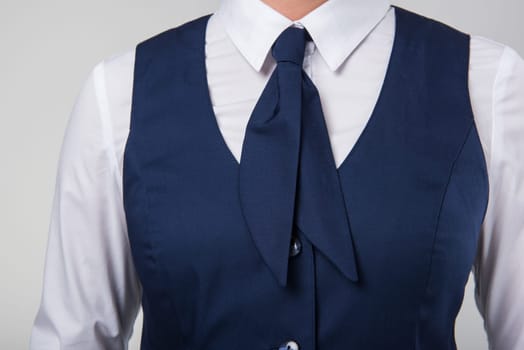 Service woman uniform, closeup photo