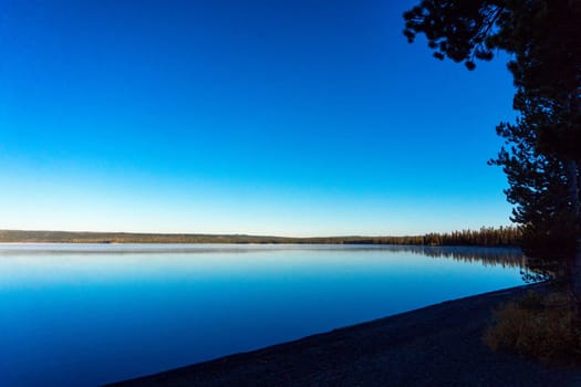 View of Lewis Lake in the southern part of Yellowstone National Park