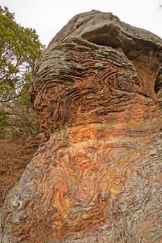 Colorful Rocks in the Shawnee National Forest in the Garden of the Gods in Illinois