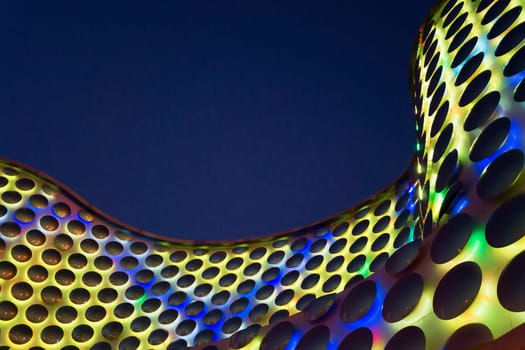 LAS VEGAS - SEPTEMBER 17: Colorful Planet Hollywood exterior at night on the Las Vegas Strip on September 17, 2015
