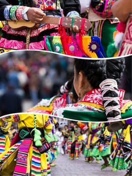 Collage of Peru traditional culture images - travel background (my photos)