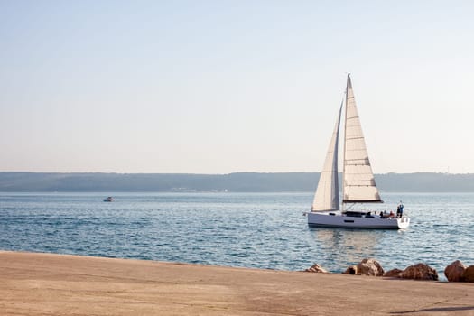 sailing ship luxury yacht in Adriatic sea