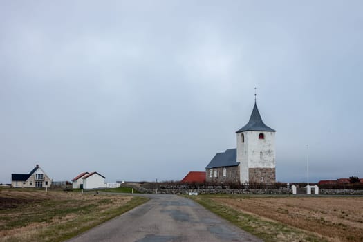 road to the small danish village with big church