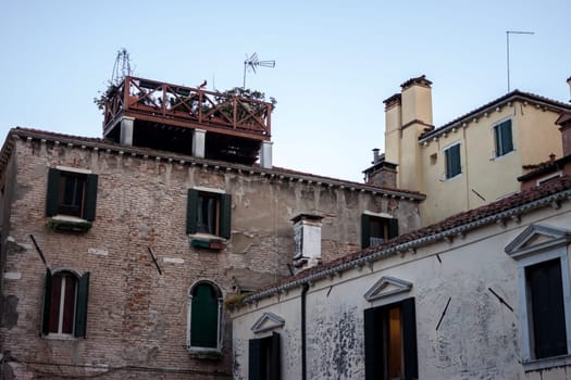 Venice architecture corner between buildings old facades
